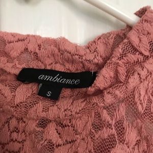 Ambiance Rose colored cropped lace top